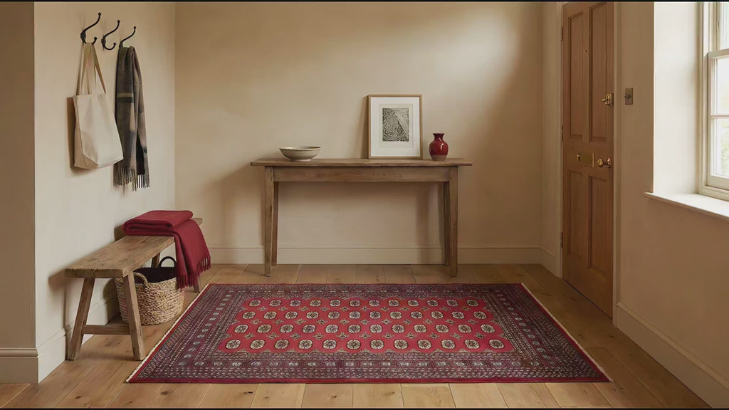 Rustic Nina Red Hand Knotted Wool Rug room scenes video