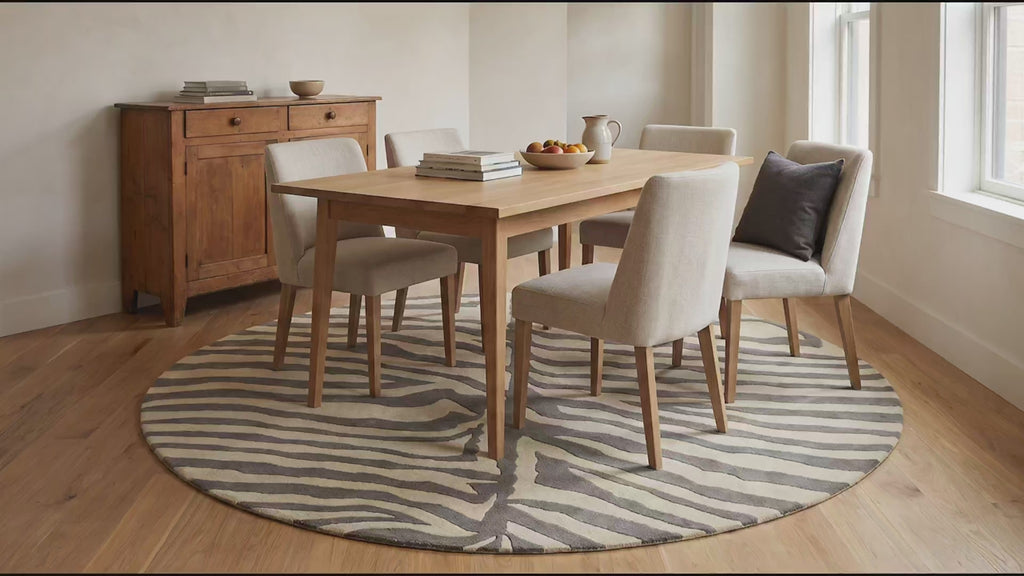Sleek Graceful Multicolor Hand Tufted Wool Rug room scenes video