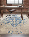 Modern Classic Blue Machine Made Rug room scenes video