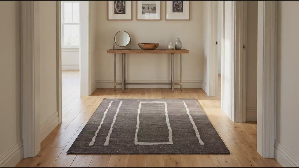 Talia Delicate Brown Flatweave Wool Rug room scenes video