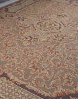 Vintage Aubusson flat weave rug, detail video