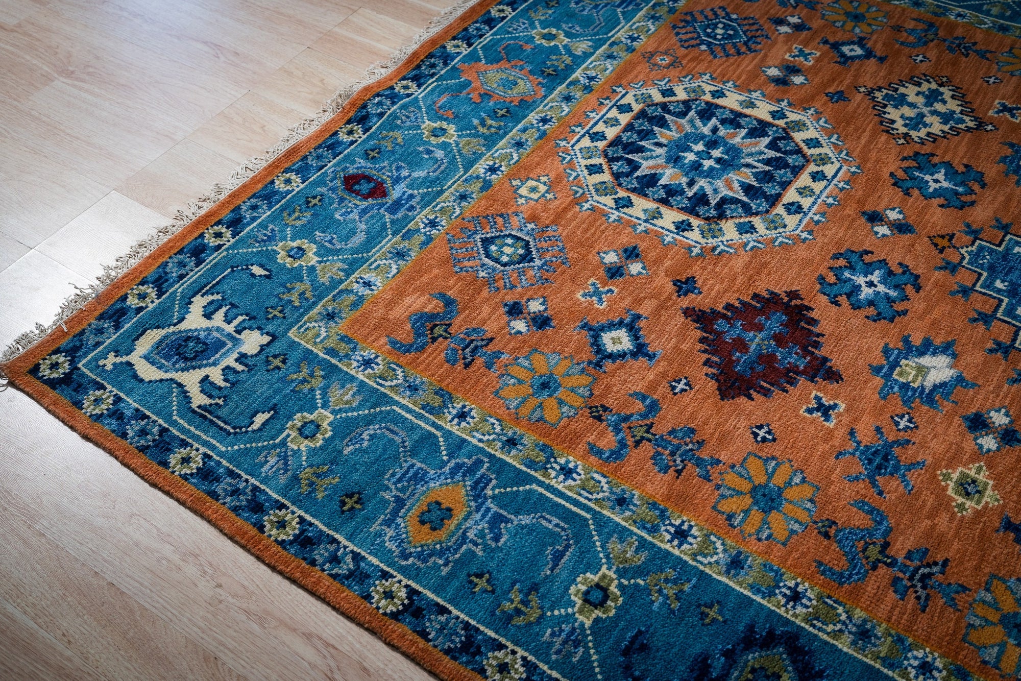 Ava Kazak Rust Hand Knotted Wool Rug - view 8