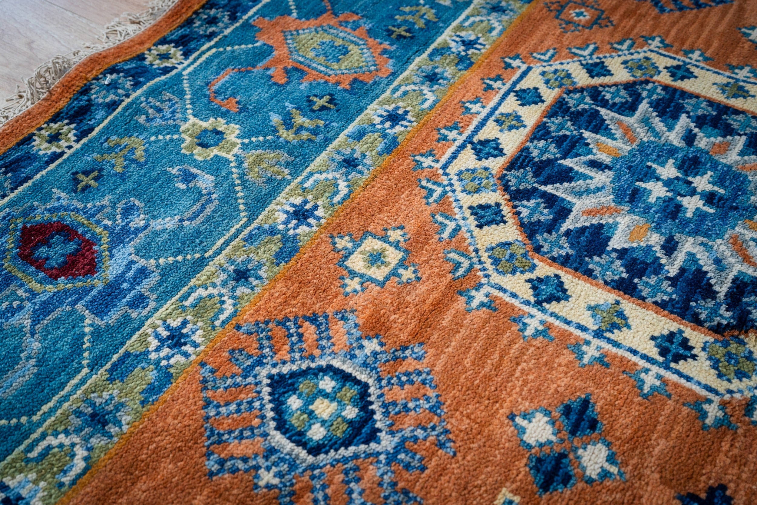 Ava Kazak Rust Hand Knotted Wool Rug | Eastern Oriental Rugs