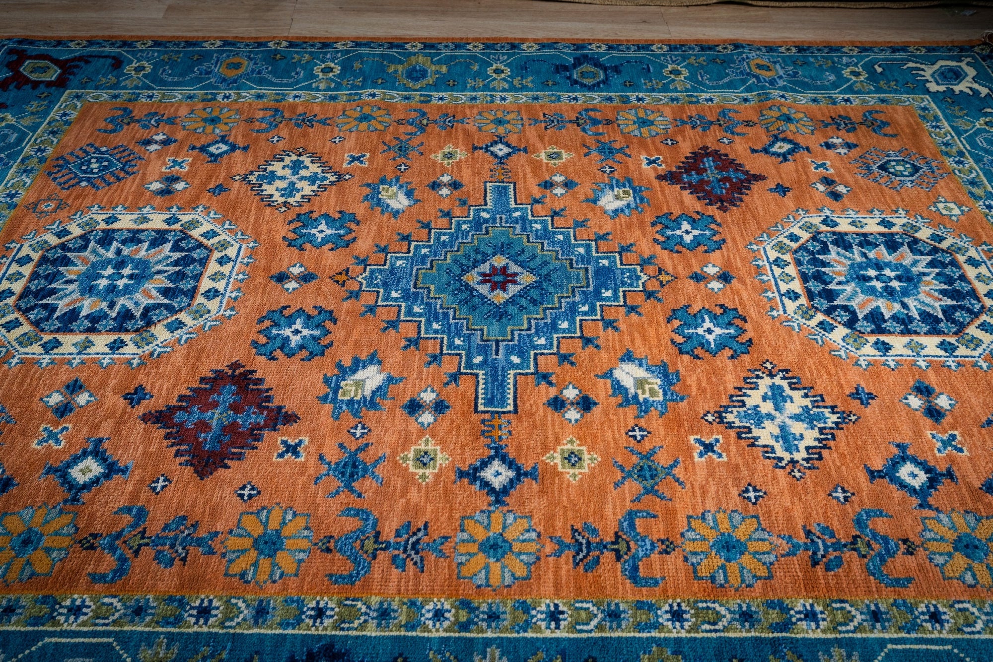 Ava Kazak Rust Hand Knotted Wool Rug - view 7
