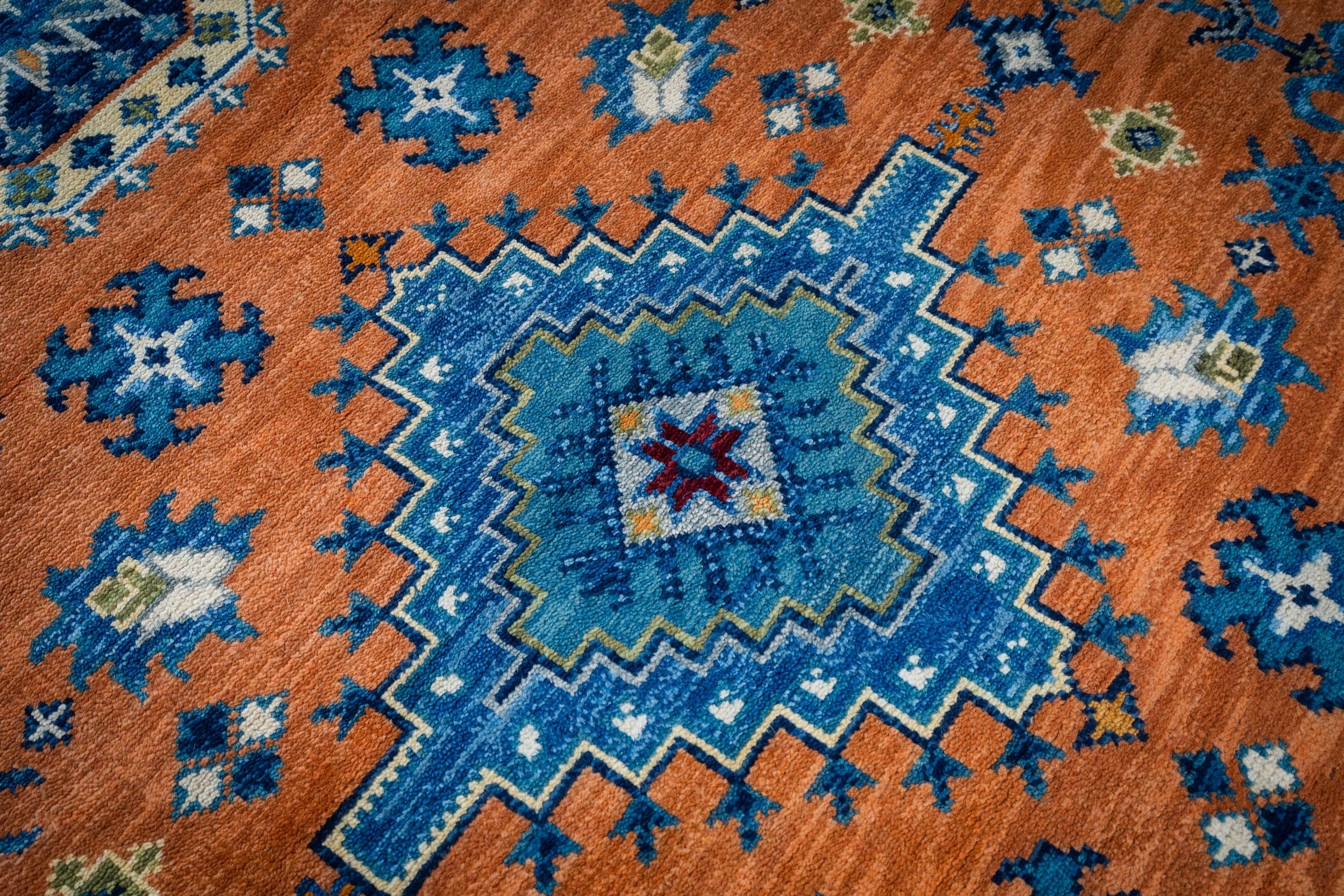 Ava Kazak Rust Hand Knotted Wool Rug | Eastern Oriental Rugs