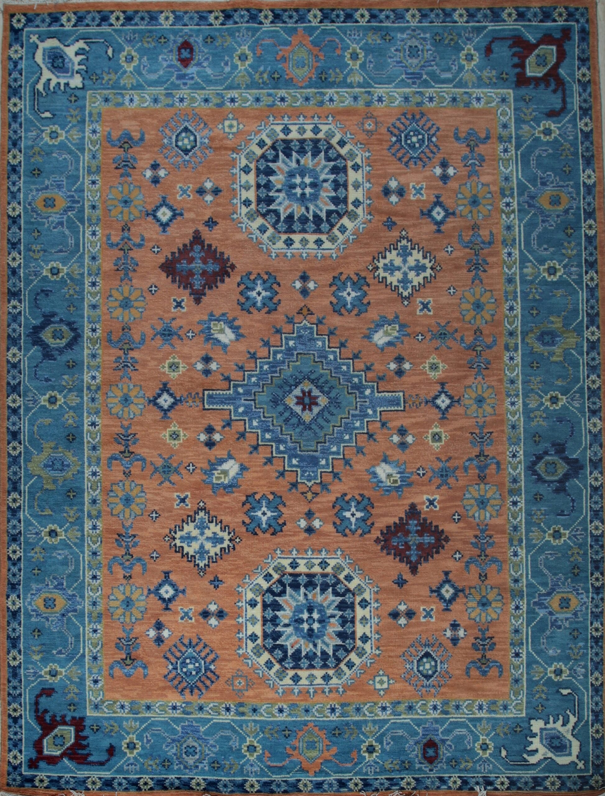 Ava Kazak Rust Hand Knotted Wool Rug | Eastern Oriental Rugs