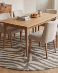 Sleek Graceful Multicolor Hand Tufted Wool Rug in a dining room