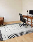 Sloane Majestic Gray and Ivory Flatweave Wool Rug in a home office