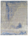 Steel Blue Gray Abstract Hand Knotted Wool Rug KC20000BL 8x10 full view