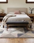 Trendy Classic Multicolor Hand Tufted Wool Rug in a bedroom