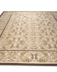 Vintage Aubusson Flat Weave Wool Rug, Beige Renaissance Scroll