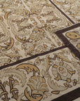 Vintage Aubusson Flat Weave Wool Rug, Beige Renaissance Scroll