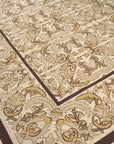 Vintage Aubusson Flat Weave Wool Rug, Beige Renaissance Scroll