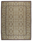Vintage Aubusson Flat Weave Wool Rug, Beige Renaissance Scroll