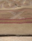 Vintage Aubusson Flat Weave Wool Rug, Beige Rose Bouquet