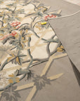 Vintage Aubusson Flat Weave Wool Rug, Grey Grapevine Trellis