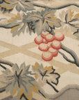 Vintage Aubusson Flat Weave Wool Rug, Grey Grapevine Trellis