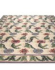 Vintage Aubusson Flat Weave Wool Rug, Ivory Garden Blossom