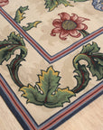 Vintage Aubusson Flat Weave Wool Rug, Ivory Garden Blossom