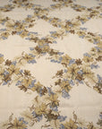 Vintage Aubusson Flat Weave Wool Rug, Ivory Grapevine Lattice