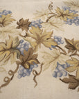 Vintage Aubusson Flat Weave Wool Rug, Ivory Grapevine Lattice