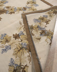 Vintage Aubusson Flat Weave Wool Rug, Ivory Grapevine Lattice