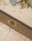 Vintage Aubusson Flat Weave Wool Rug, Ivory Grapevine Lattice