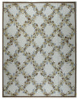 Vintage Aubusson Flat Weave Wool Rug, Ivory Grapevine Lattice