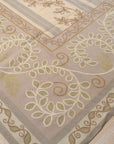 Vintage Aubusson Flat Weave Wool Rug, Lilac Grey Fern Stripe