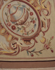 Vintage Aubusson Flat Weave Wool Rug, Louis XV Rosette Medallion
