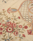 Vintage Aubusson Flat Weave Wool Rug, Louis XV Rosette Medallion