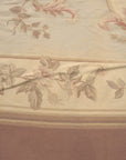 Vintage Aubusson Flat Weave Wool Rug, Pastel Rose Bouquet