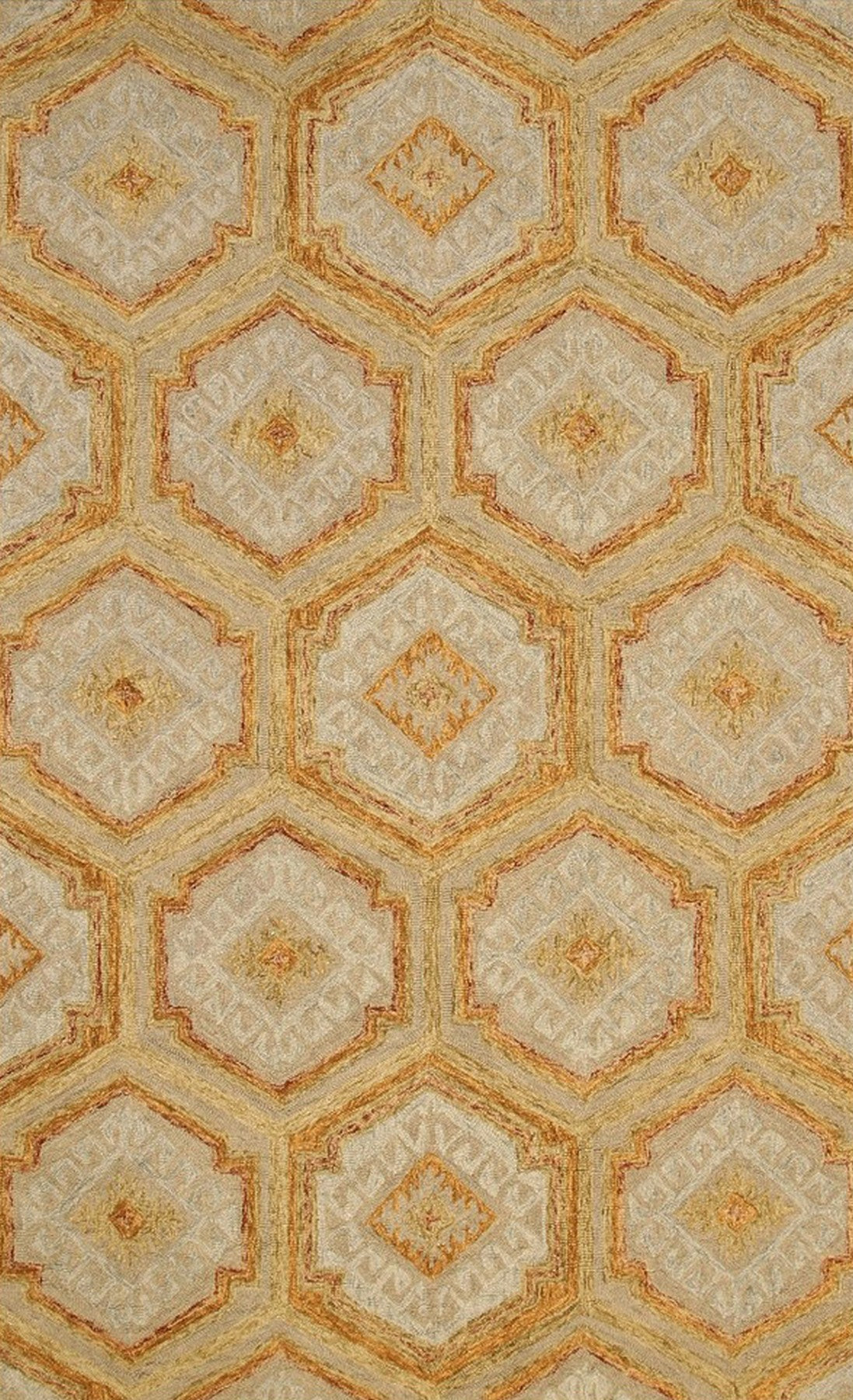 Honeycomb Geometric Hand-Tufted Wool Rug