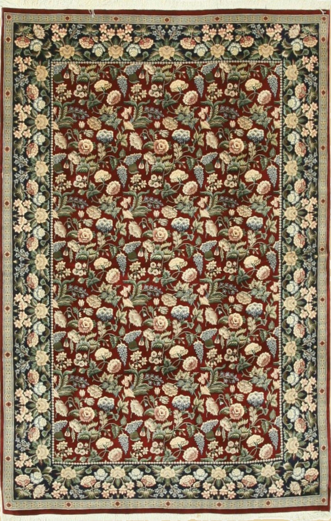 Luxurious Red Pak-Middle-Eastern Traditional Handmade Wool Rug