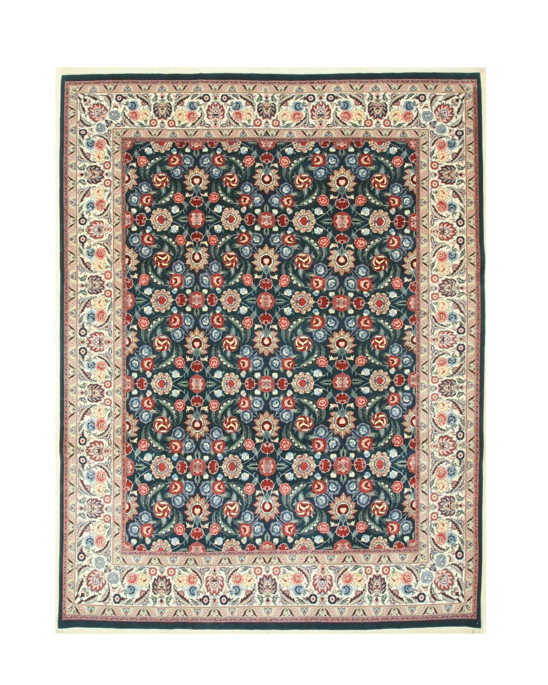 Emerald Garden Hand-Knotted Pak-Middle-Eastern Wool Rug