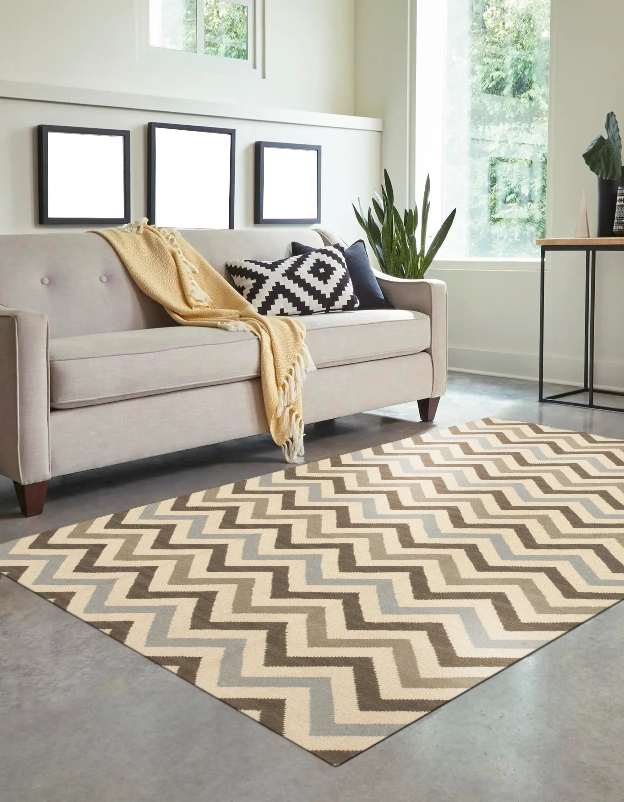 Vibrant Reversible Chevron Rug