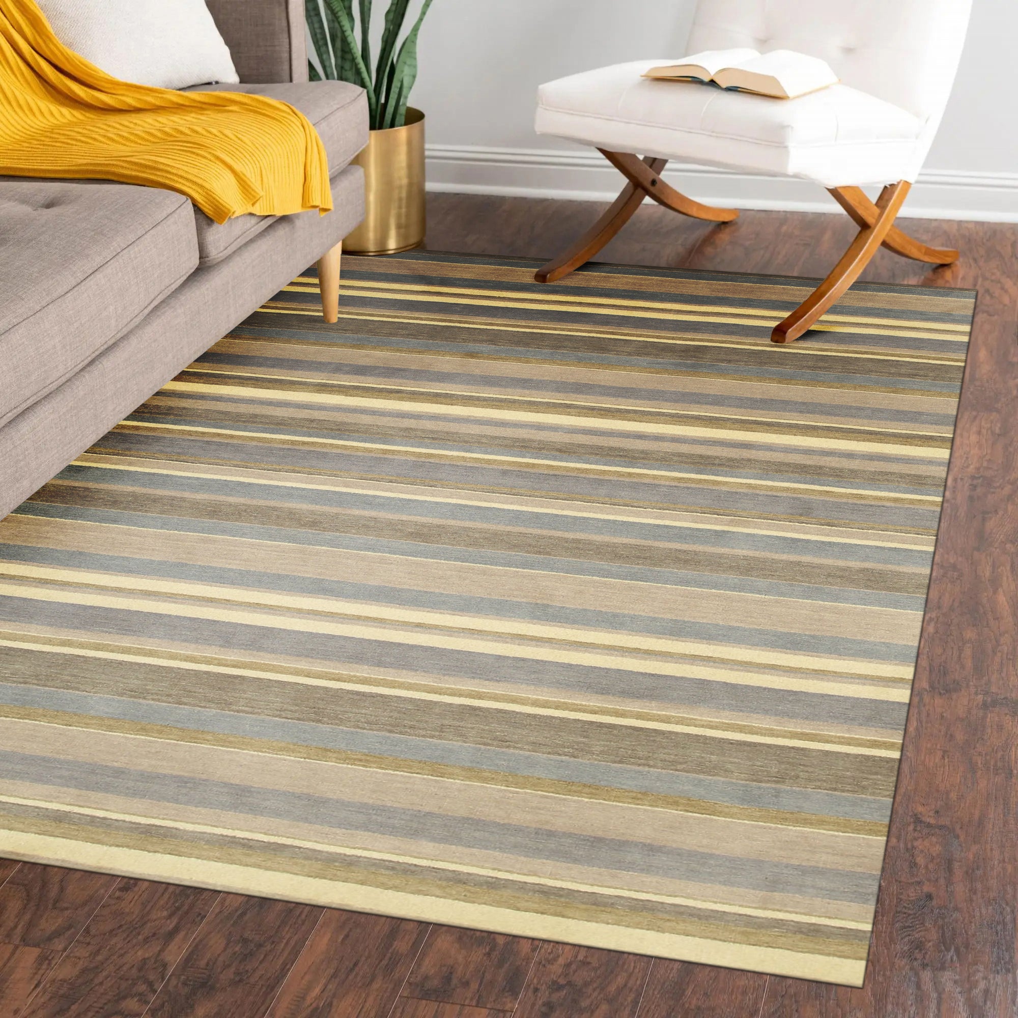 Brown Coastal Sands Stripe Rug