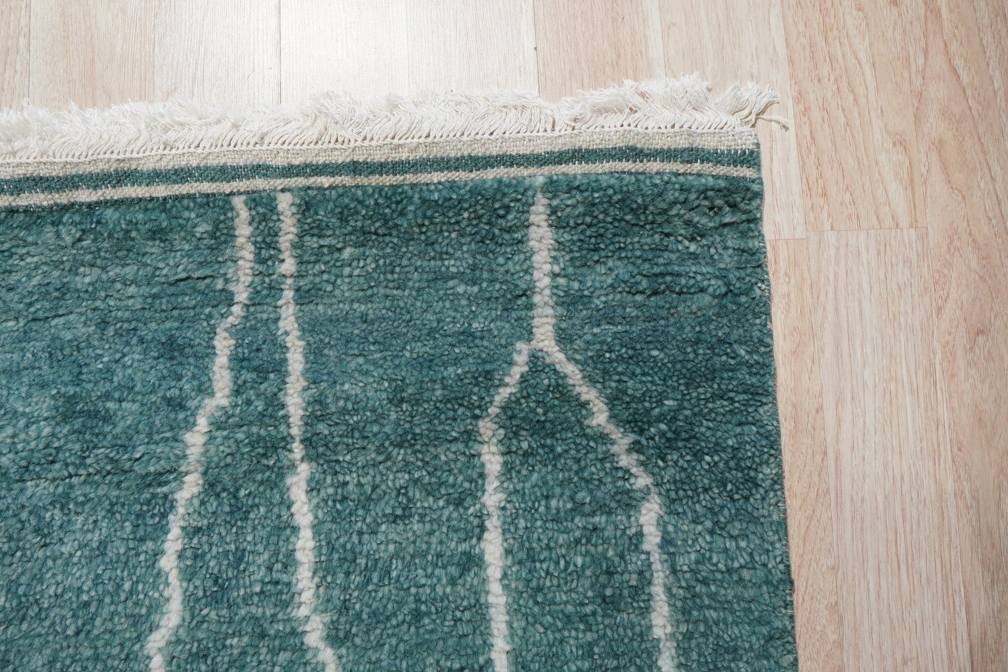 Teal Echelon Handmade Wool Rug