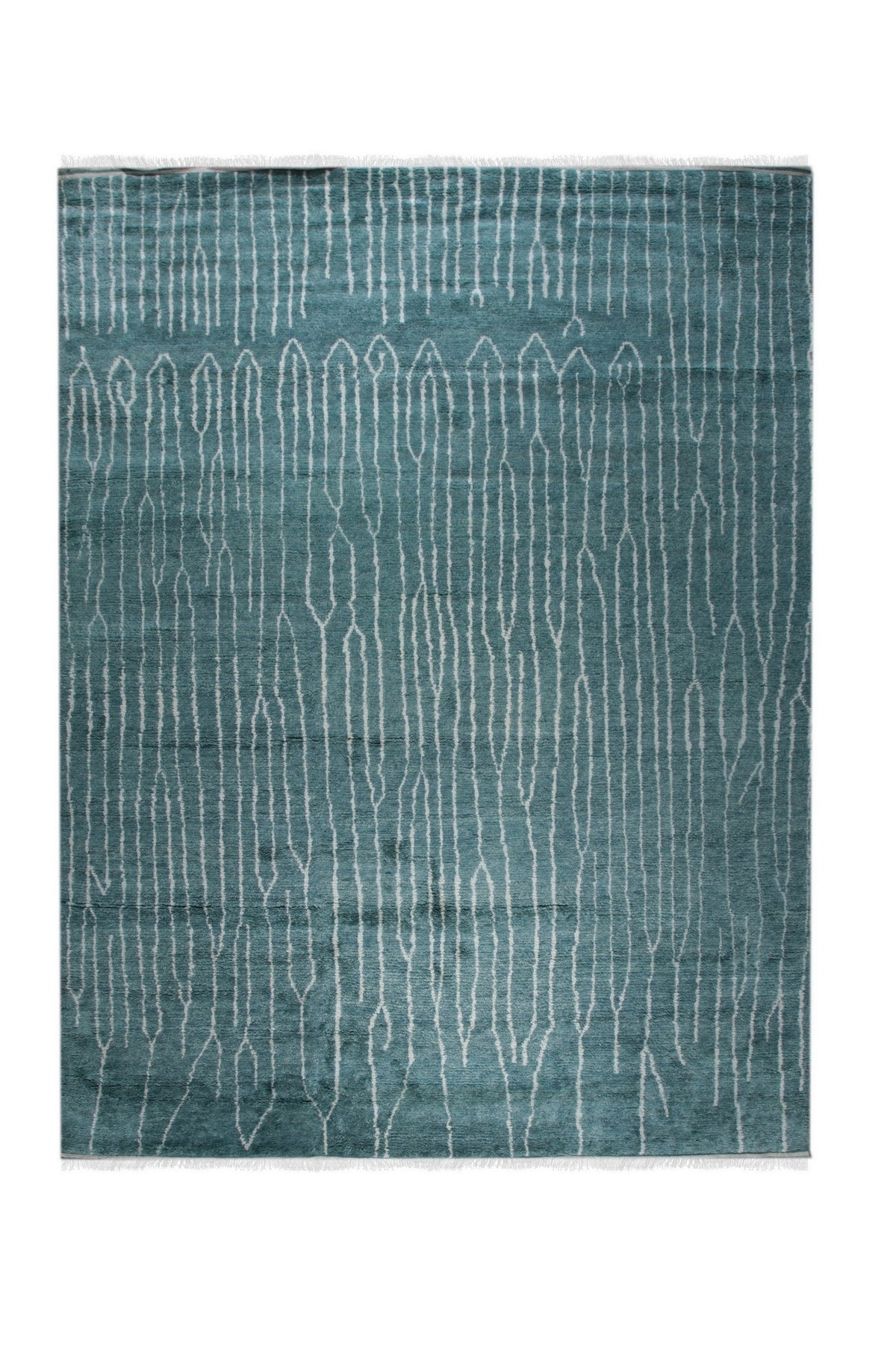 Teal Echelon Handmade Wool Rug