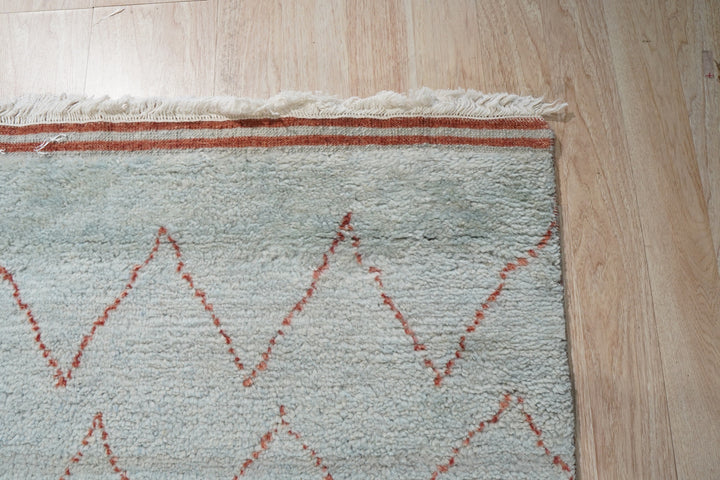 Stylish and Elegant Light Blue Transitional Contemporary Moroccan Handmade Wool Rectangle Area Rugs