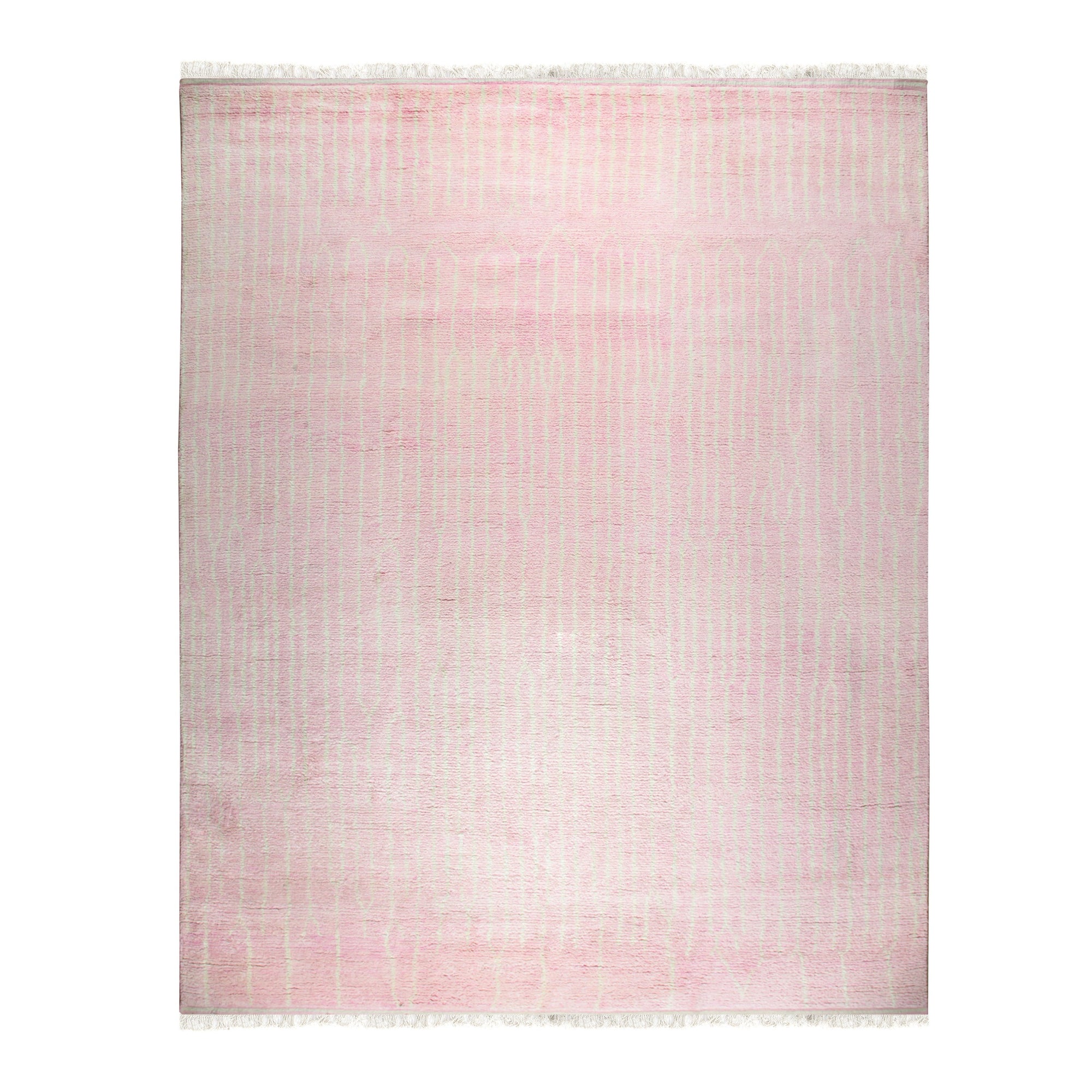 Elegant Pink Moroccan Handmade Wool Rug