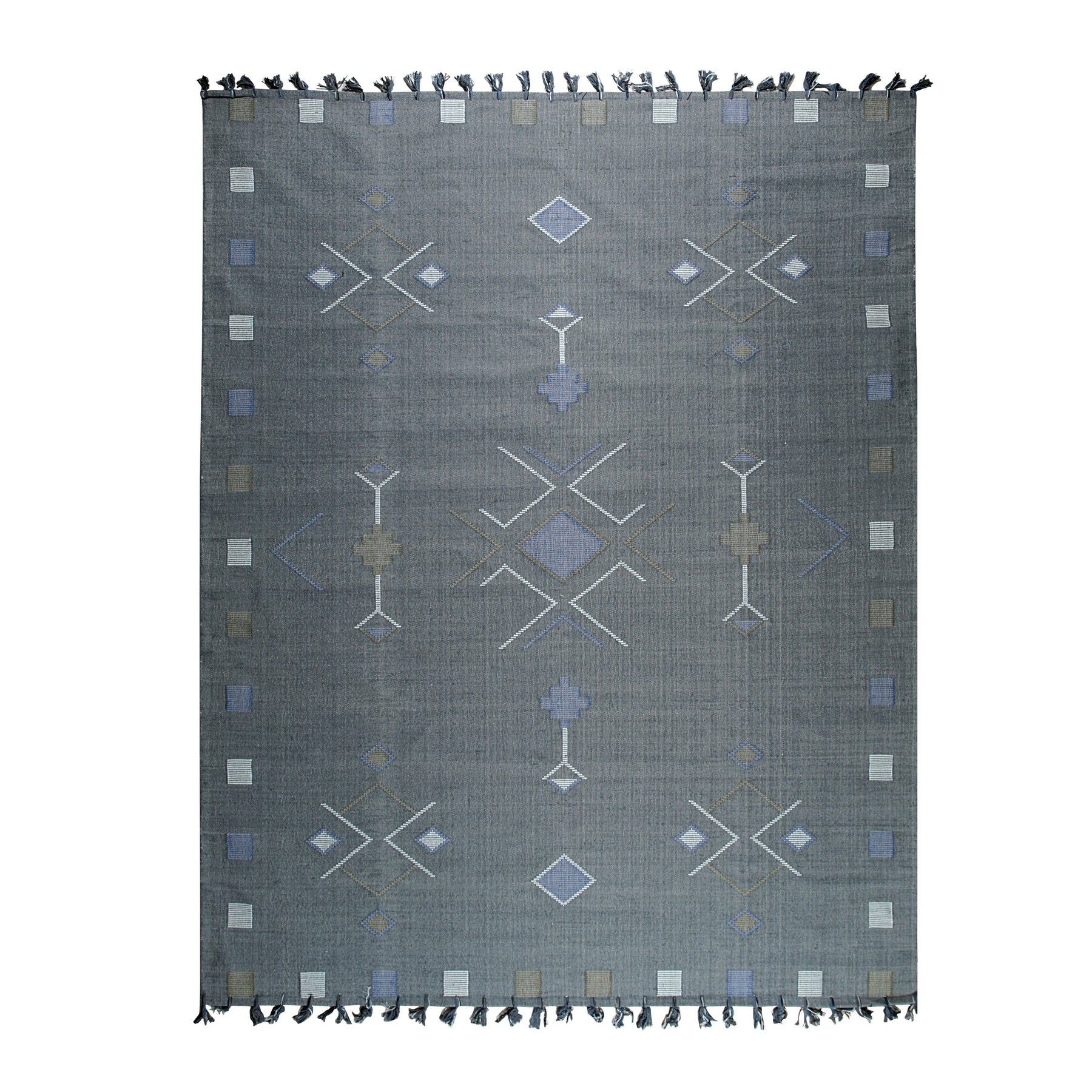 Slate Geometric Charm Rug