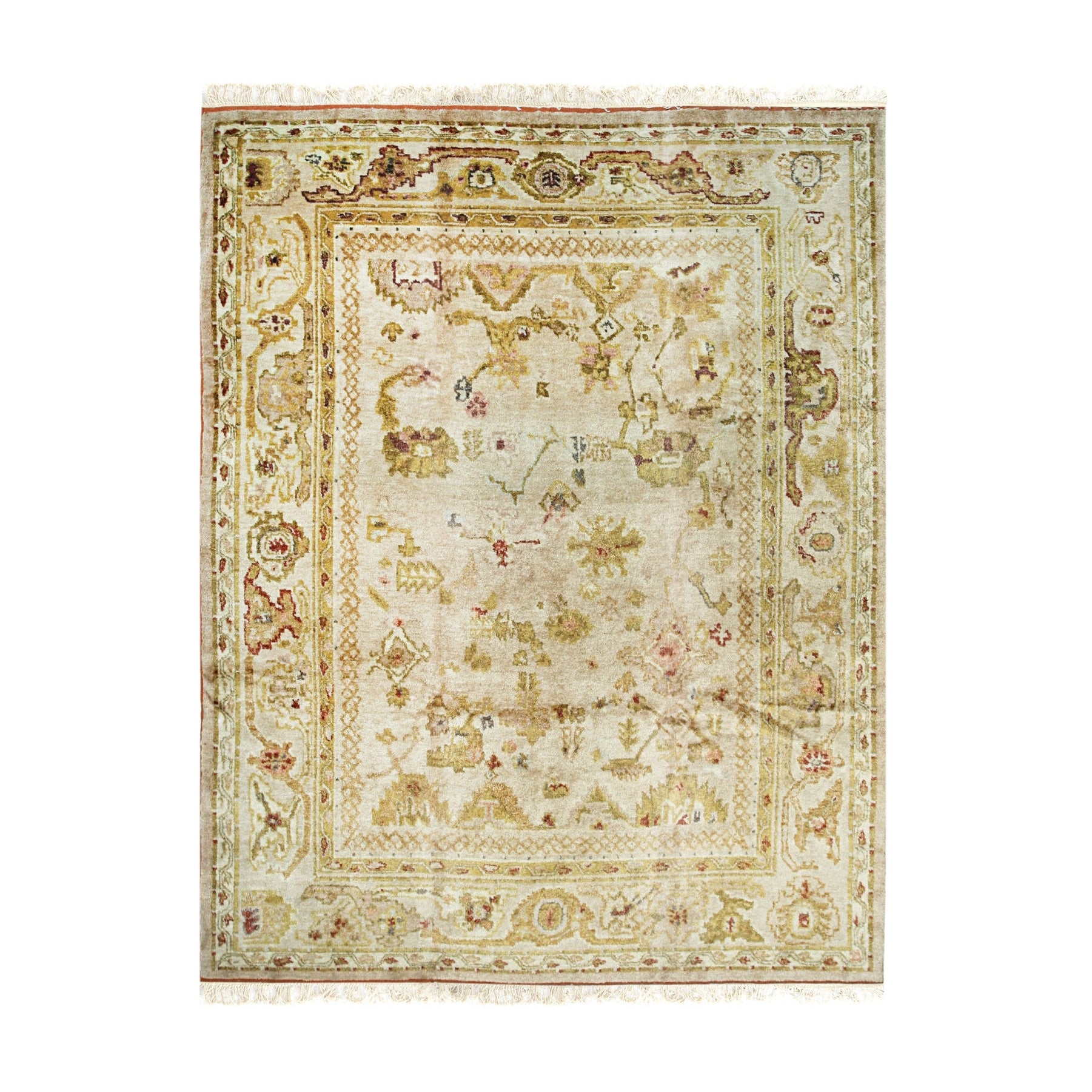 Classic Beauty Oushak Hand-Knotted Mohair Rug