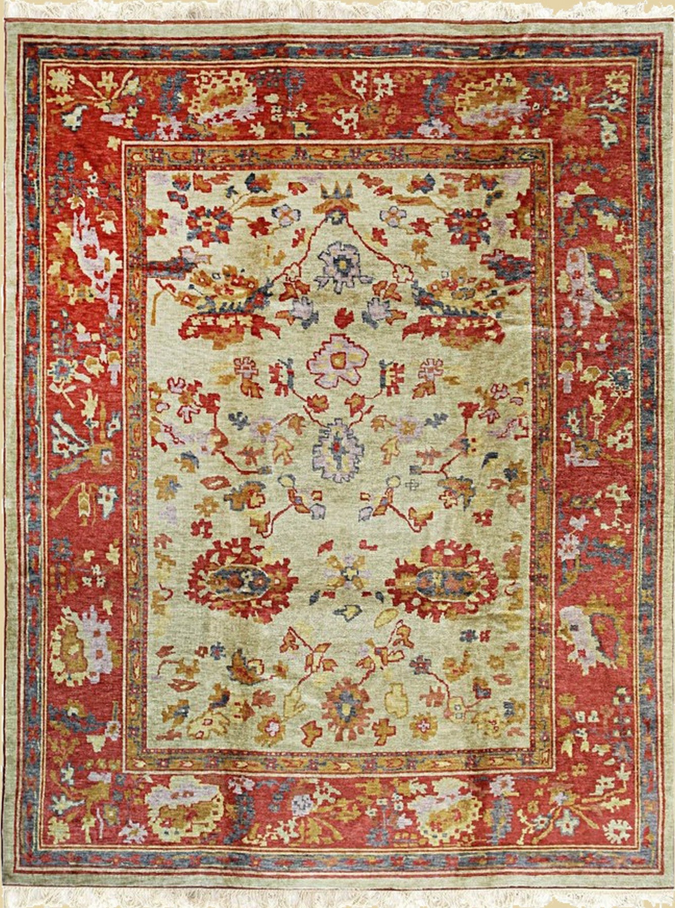 Crimson Majesty Pure Mohair Oushak Rug