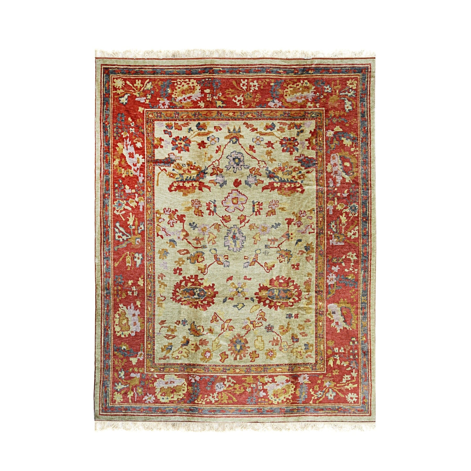 Crimson Majesty Pure Mohair Oushak Rug