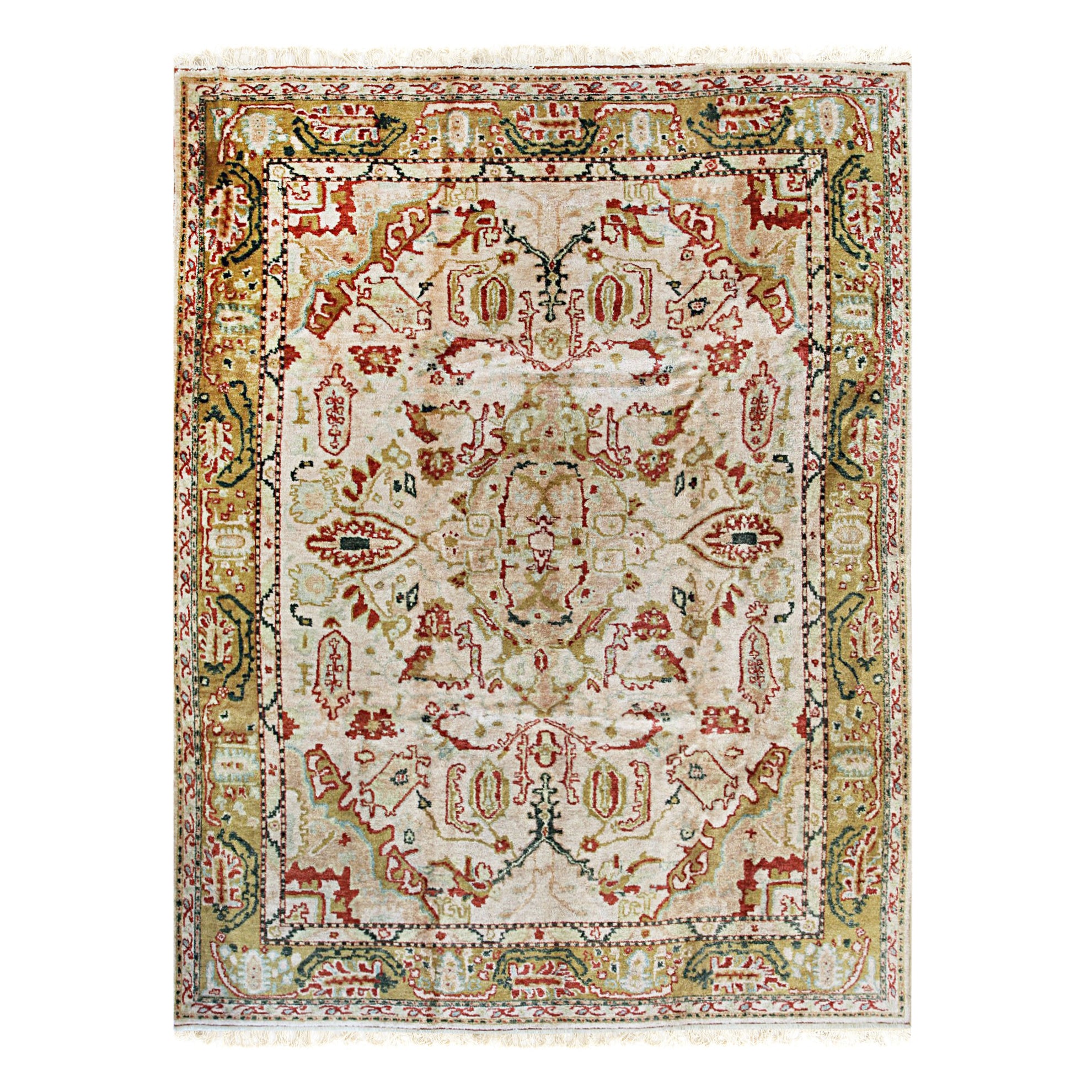 Golden Heritage Oushak Hand-Knotted Mohair Rug