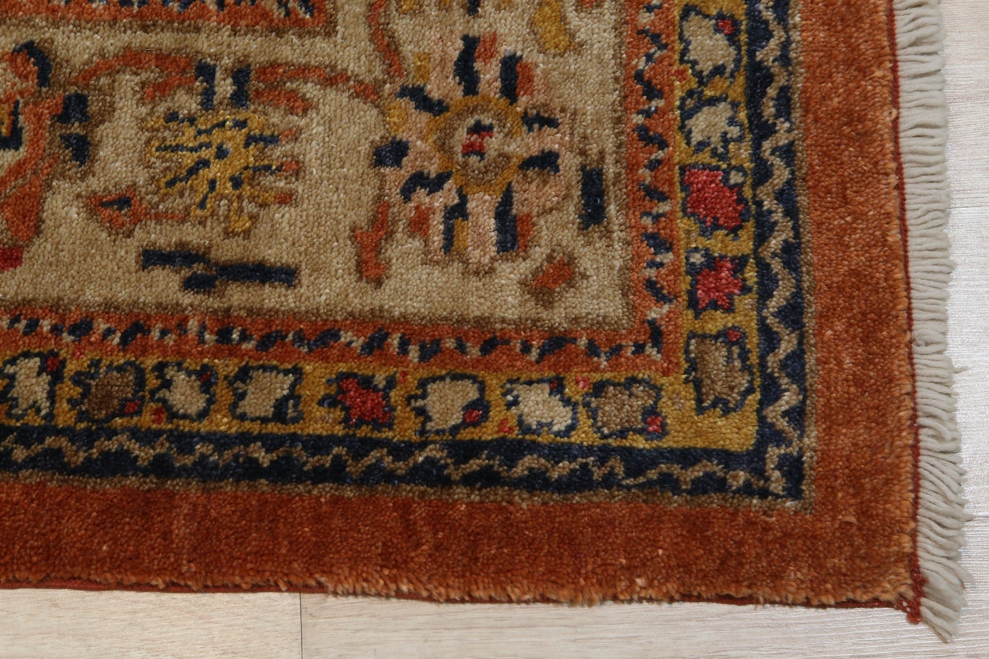 Vintage Afghan Oushak Turkish Knot Handmade Wool Rug