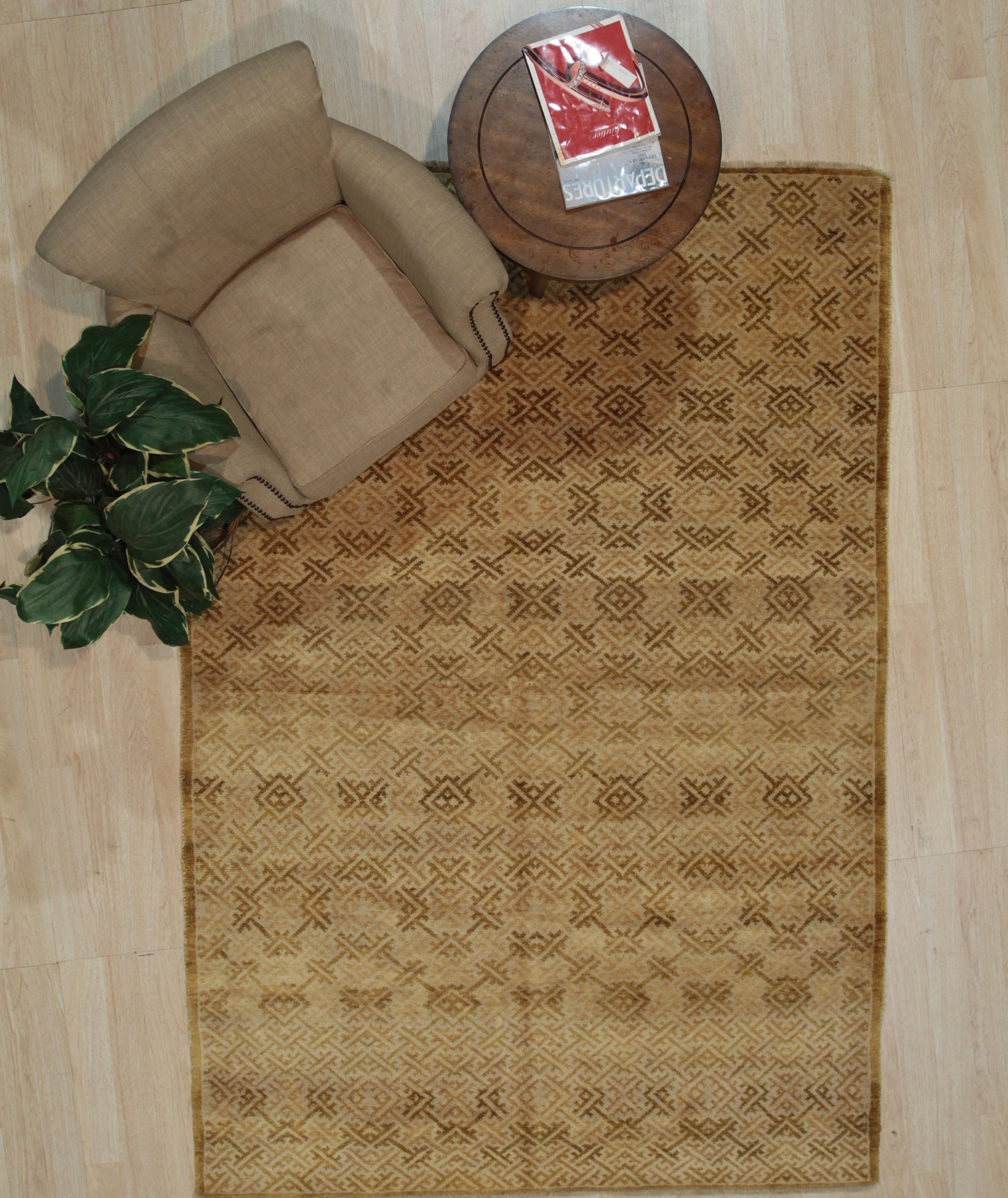 Gold Ningxia Majesty Hand-Knotted Wool Rug