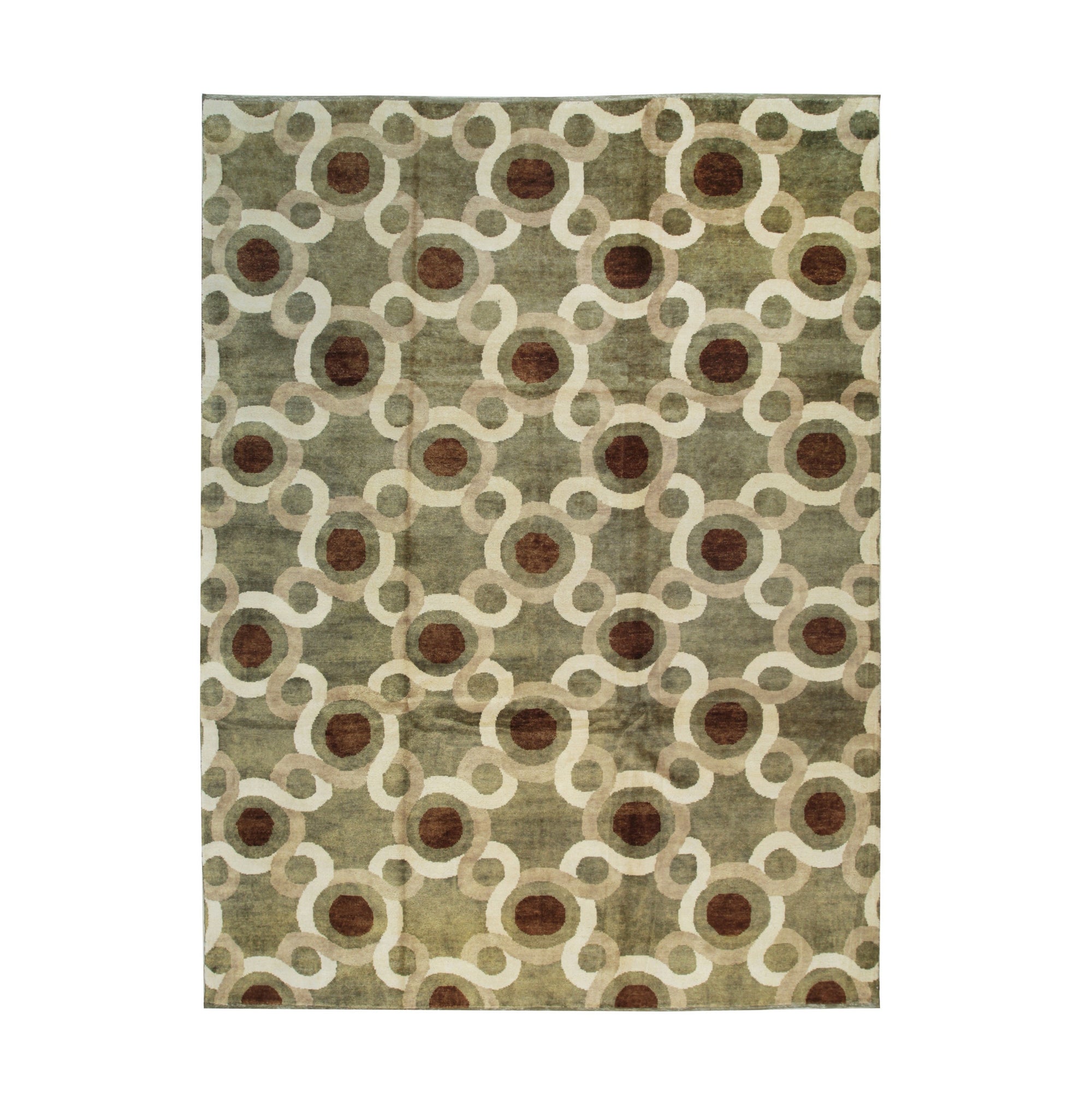 Emerald Harmony Geometric Ningxia Rug