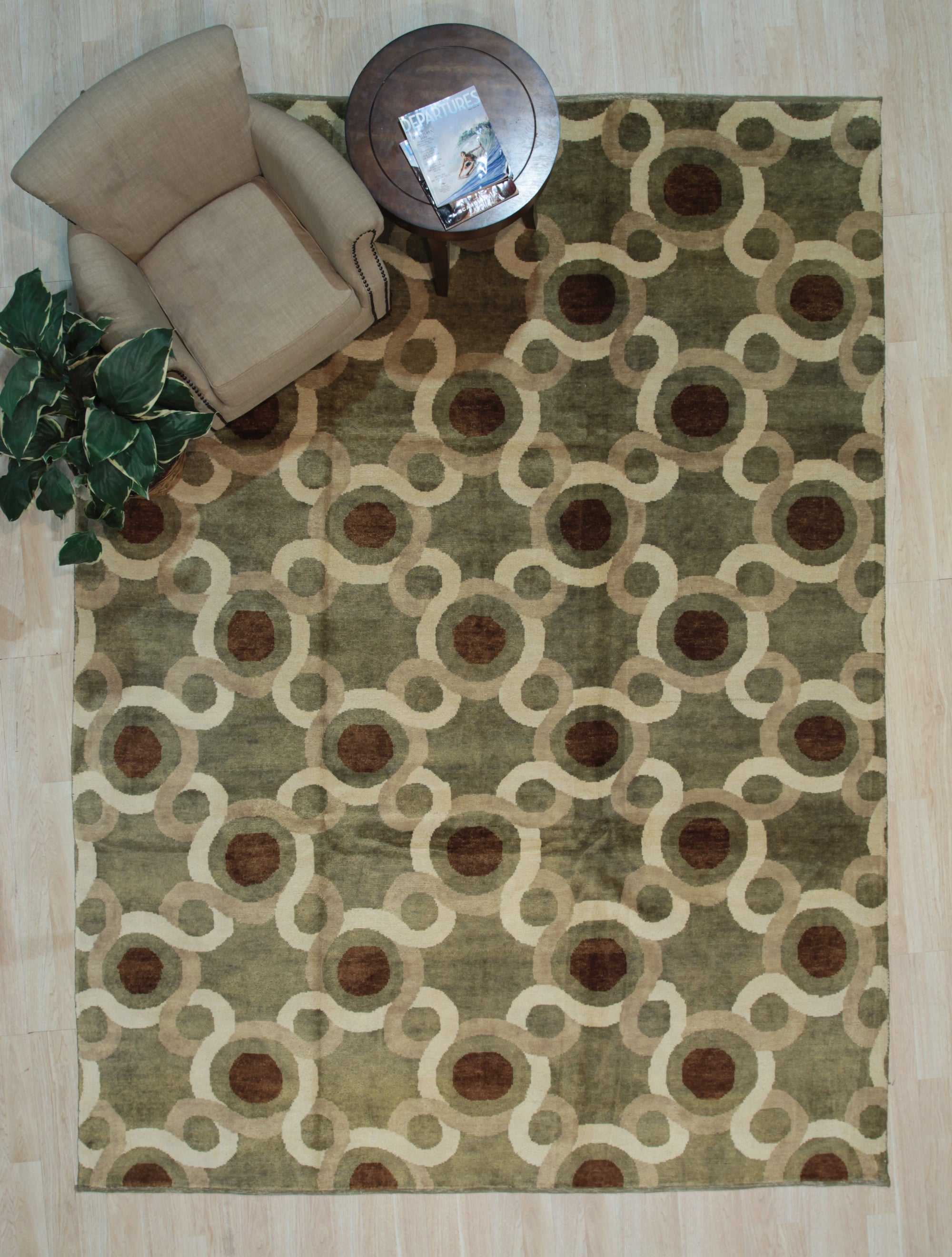 Emerald Harmony Geometric Ningxia Rug